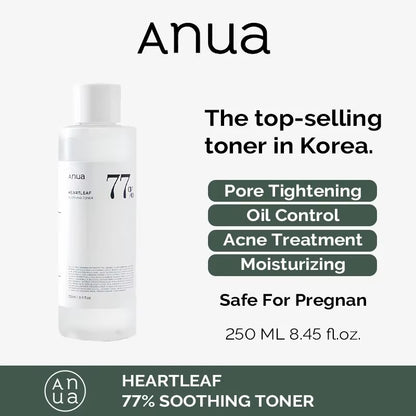 Anua Heartleaf 77% Soothing Toner Clear Pad Pore Control Cleansing Oil 77 Pore Deep Cleansing Foam Korea Skin Care Face Cleanser